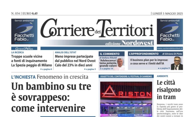 I numeri dell’obesità infantile nel Nord Ovest al centro dell’inchiesta del nuovo Corriere dei Territori
