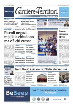 La prima pagina del Corriere dei Territori