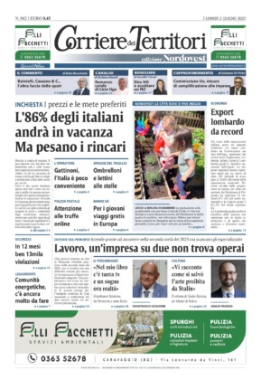La prima pagina del nuovo Corriere dei Territori