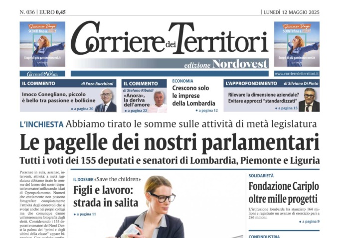 Con il Corriere dei Territori in edicola le pagelle dei parlamentari del Nord Ovest