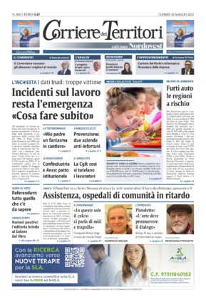 La prima pagina del Corriere dei Territori