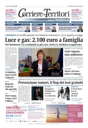 La prima pagina del Corriere dei Territori