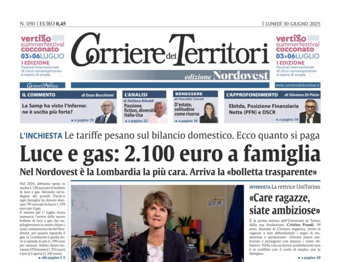 Gas e luce, quanto ci costano? L’analisi dei costi sul nuovo Corriere dei Territori