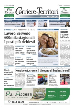 La prima pagina del Corriere dei Territori