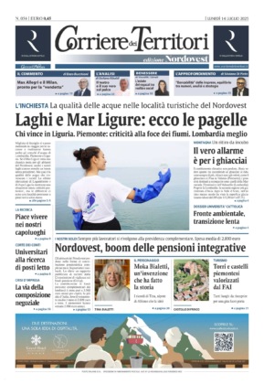 La prima pagina del Corriere dei Territori di questa settimana