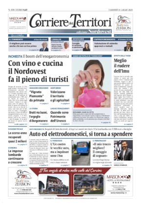 La prima pagina del Corriere dei Territori di questa settimana