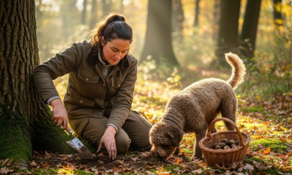 La cerca e la cavatura del tartufo nei boschi di Canelli, nell'astigiano