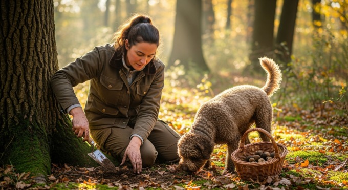 La cerca e la cavatura del tartufo nei boschi di Canelli, nell’astigiano