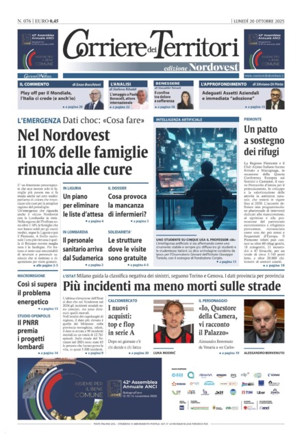 La prima pagina del nuovo numero del Corriere dei Territori