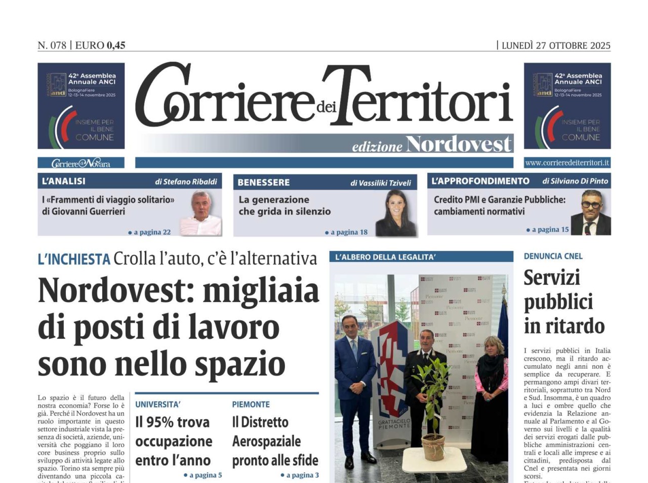 Sul nuovo Corriere dei Territori l’inchiesta sui posti di lavoro nello spazio
