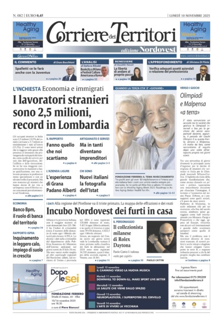 La prima pagina del Corriere dei Territori