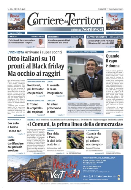 La prima pagina del Corriere dei Territori
