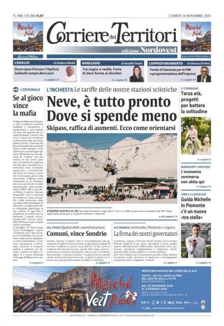 La prima pagina del Corriere dei Territori