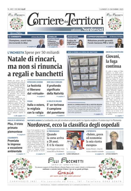 La prima pagina del Corriere dei Territori