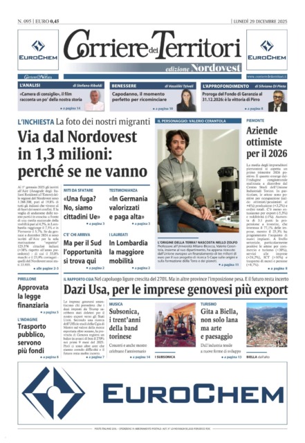 La prima pagina del Corriere dei Territori