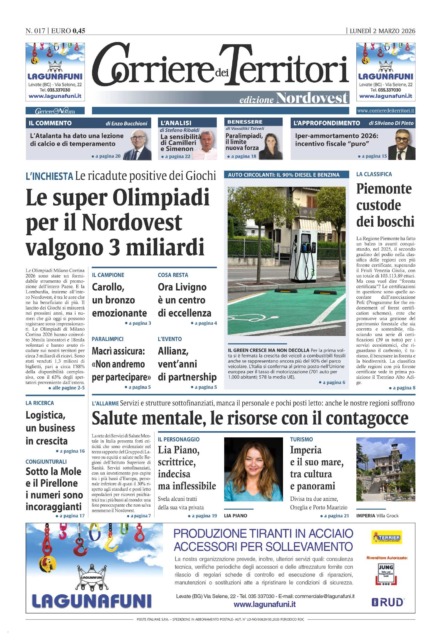 La prima pagina del Corriere dei Territori