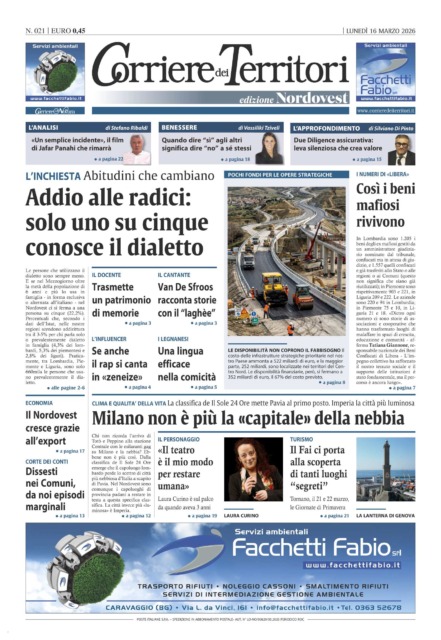 La prima pagina del nuovo Corriere dei Territori