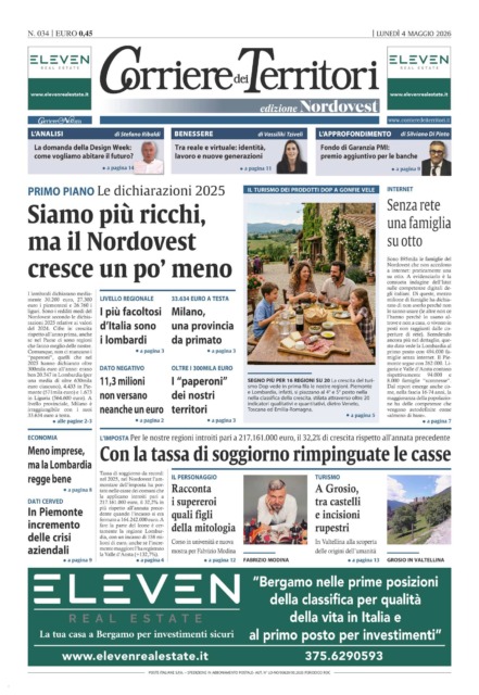 La prima pagina del nuovo Corriere dei Territori