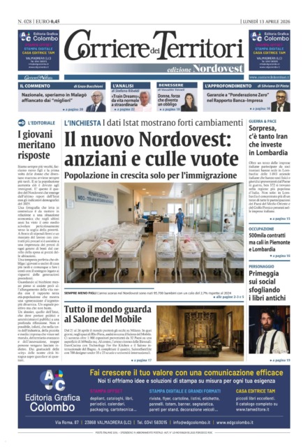 La prima pagina del nuovo Corriere dei Territori