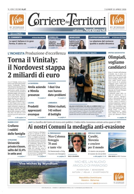 La prima pagina del nuovo Corriere dei Territori 