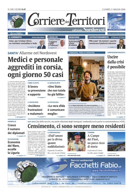 La prima pagina del nuovo Corriere dei Territori
