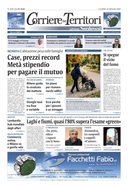 La prima pagina del nuovo Corriere dei Territori
