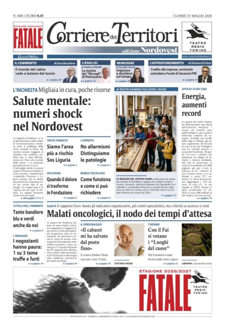 La prima pagina del nuovo Corriere dei Territori