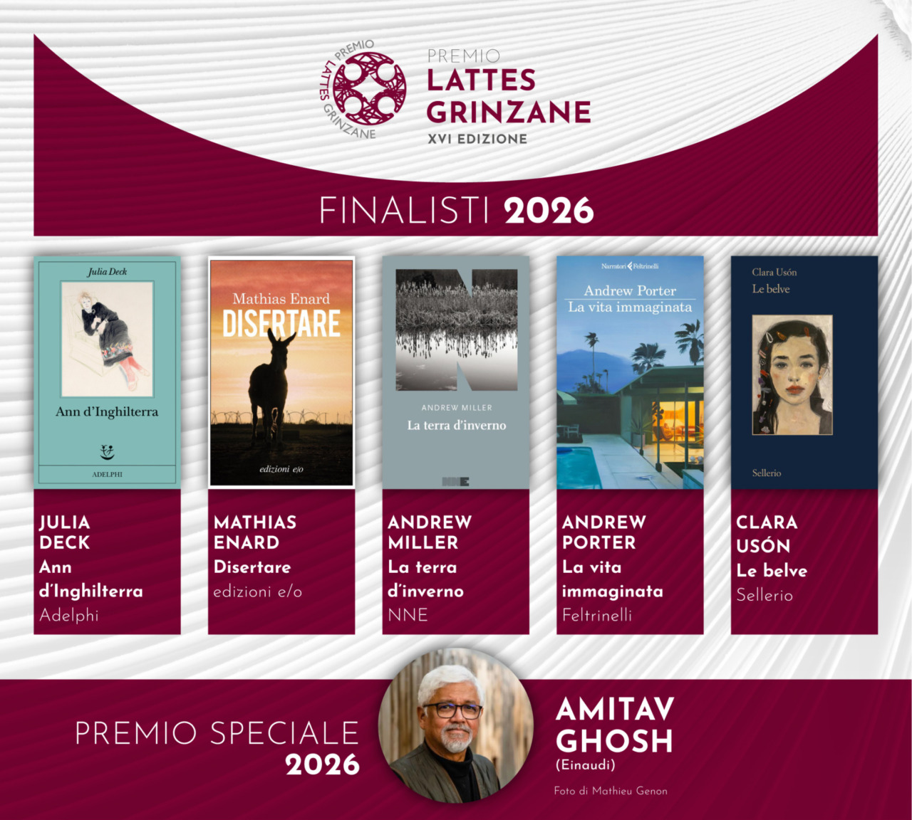 Le 5 opere finaliste al Premio Lattes Grinzane