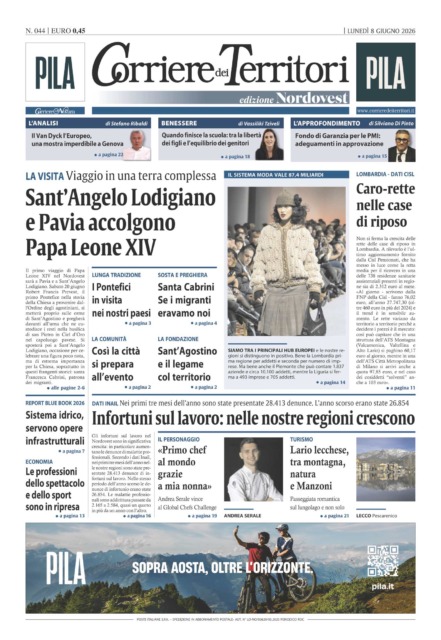 La prima pagina del nuovo Corriere dei Territori