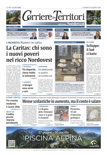 La prima pagina del nuovo Corriere dei Territori