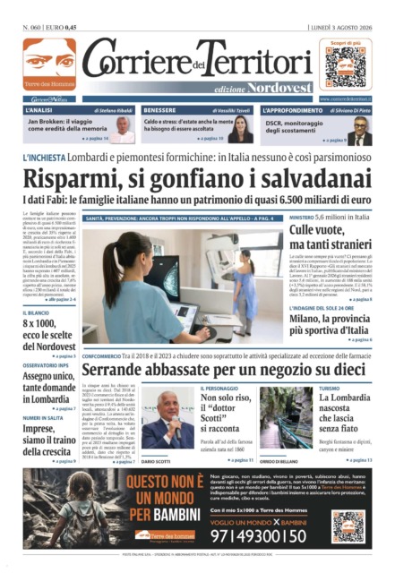 La prima pagina del nuovo Corriere dei Territori