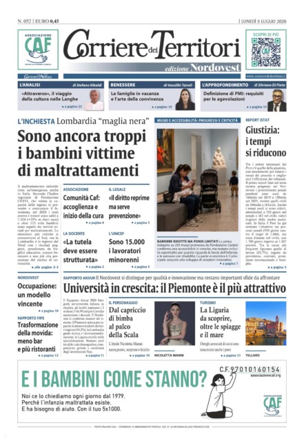 La prima pagina del Corriere dei Territori