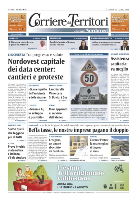 La prima pagina del nuovo Corriere dei Territori