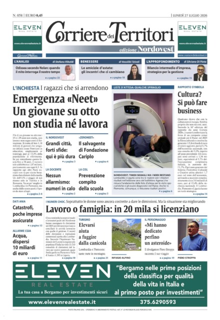 La prima pagina del nuovo Corriere dei Territori