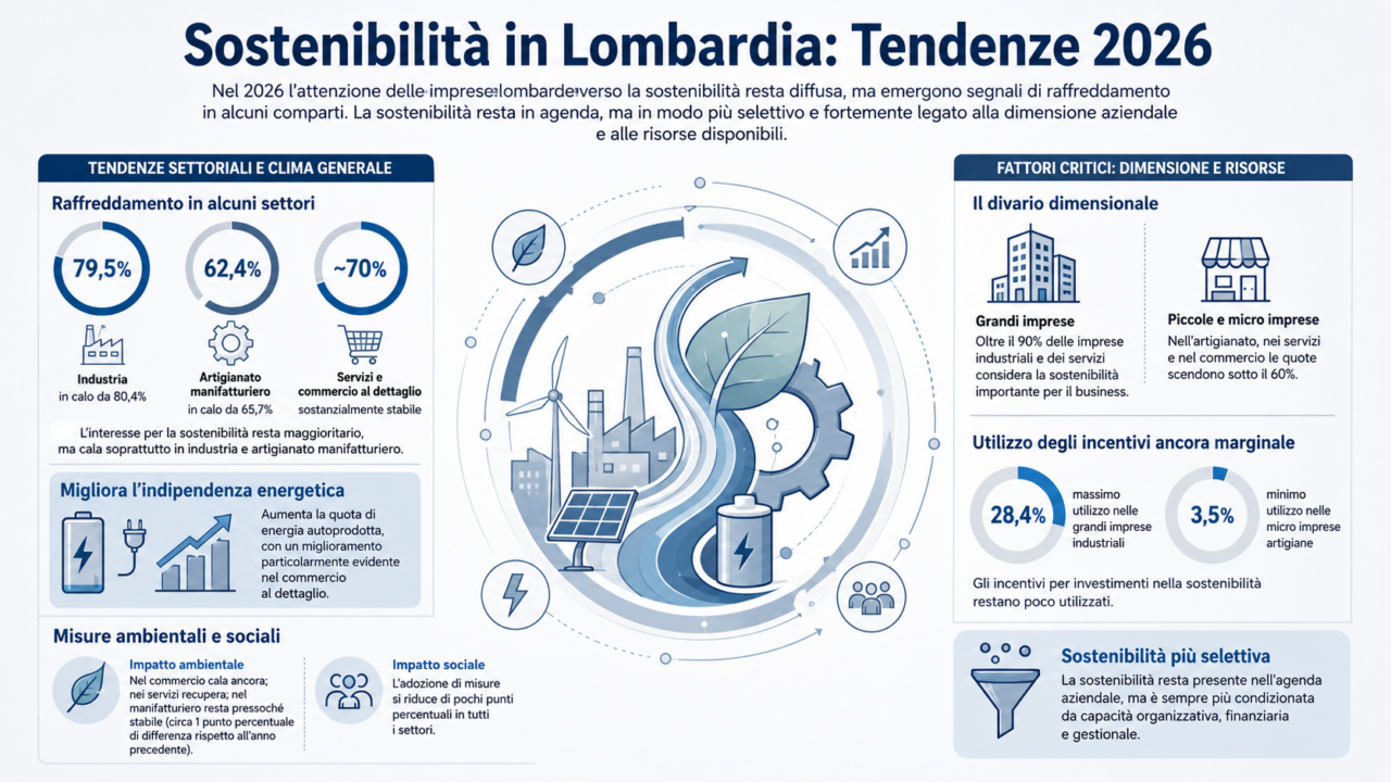 Sostenibilità: le imprese lombarde rallentano ma non si fermano