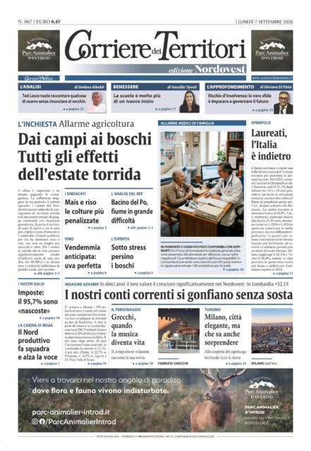 La prima pagina del nuovo Corriere dei Territori