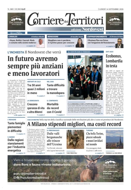 La prima pagina del nuovo Corriere dei Territori