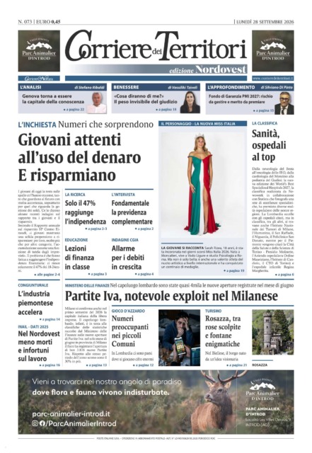 La prima pagina del nuovo Corriere dei Territori
