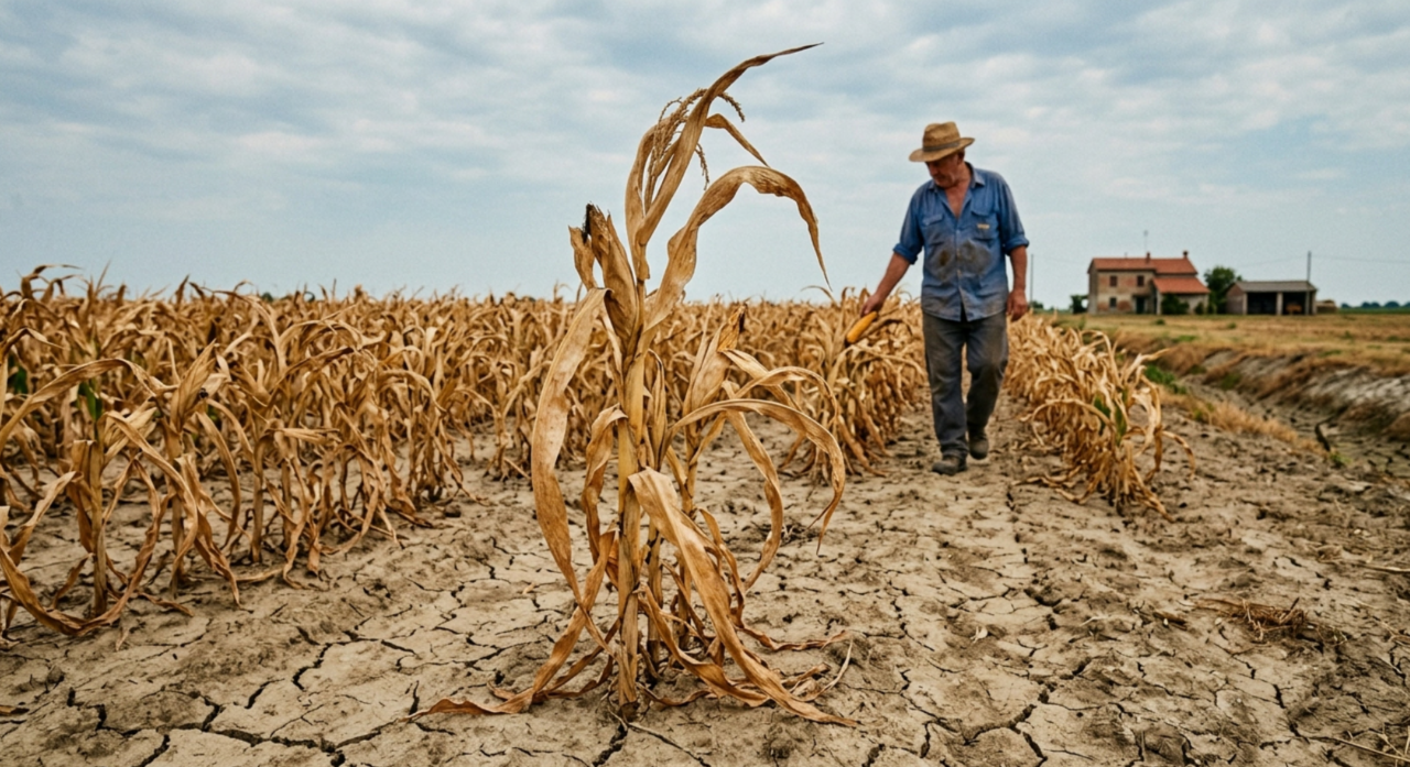 Clima impazzito e campi in ginocchio tra siccità e grandine